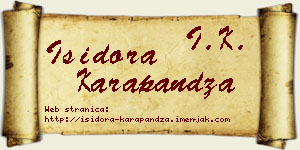 Isidora Karapandža vizit kartica